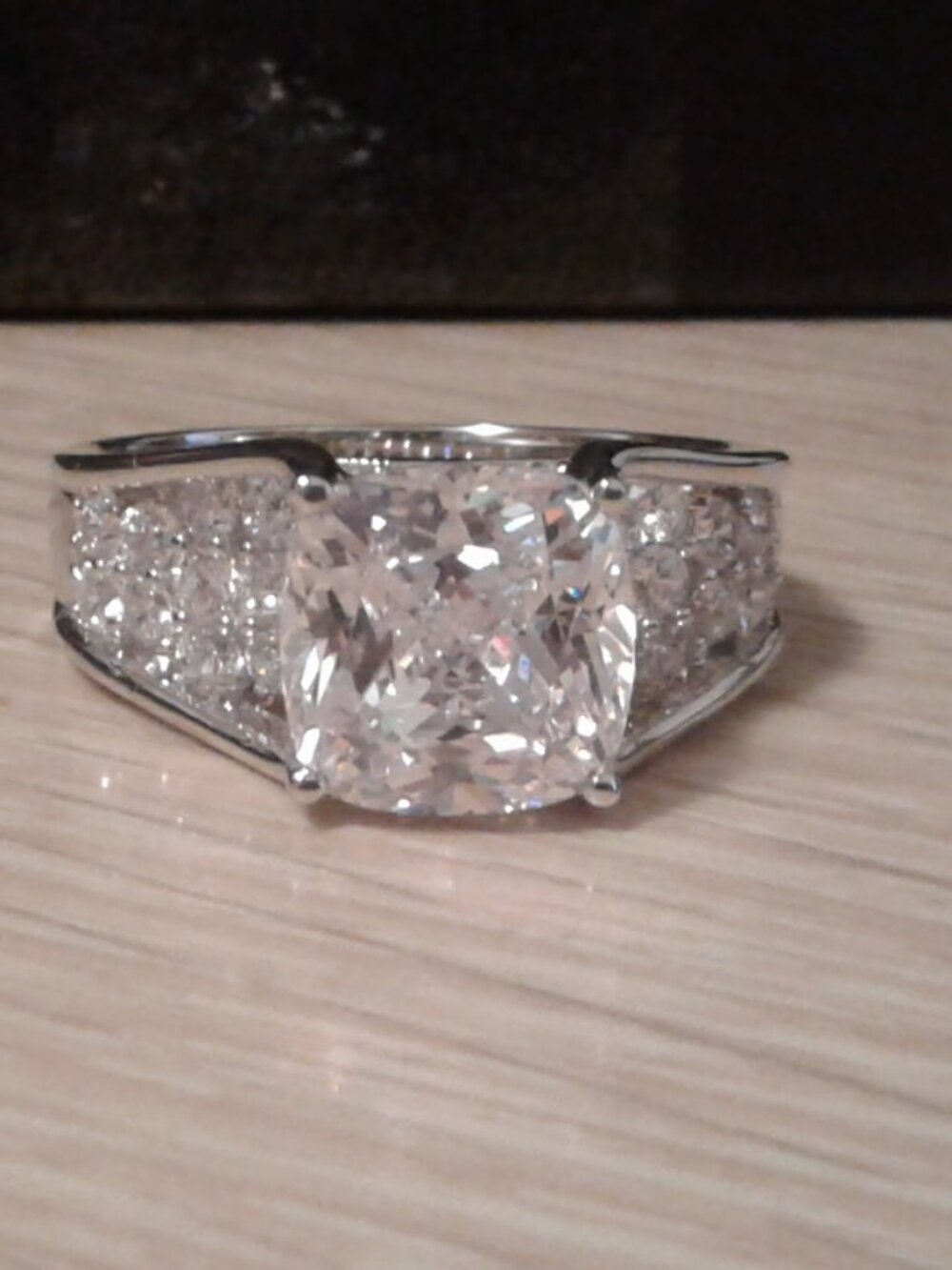BJK062W LNC Bella Luce Radiant Cut Rhodium Bridge Design Ring 9.91ctw Sz.11
